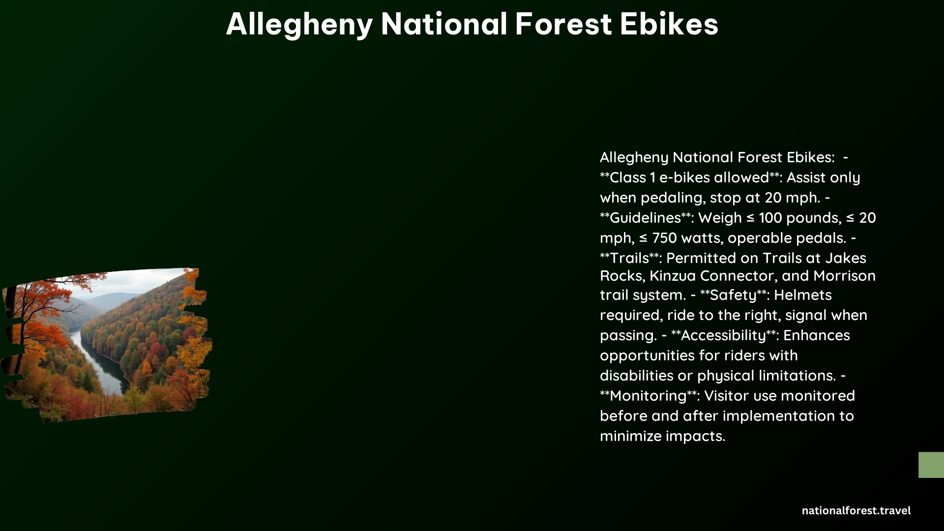 Allegheny National Forest Ebikes