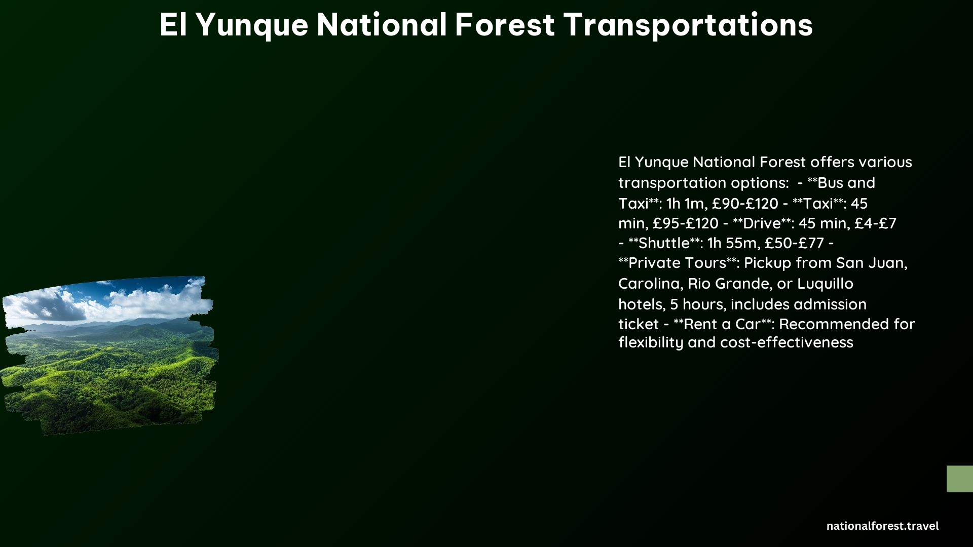 El Yunque National Forest Transportations