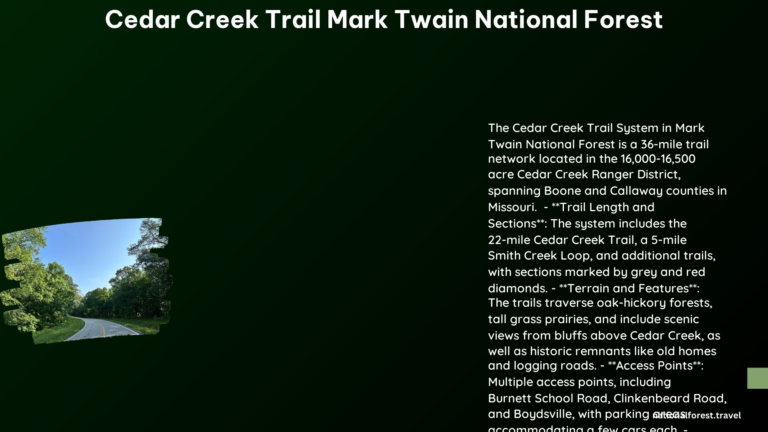 cedar creek trail mark twain national forest