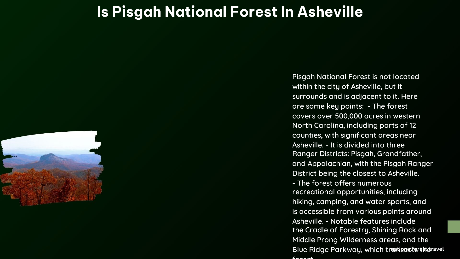 is pisgah national forest in asheville