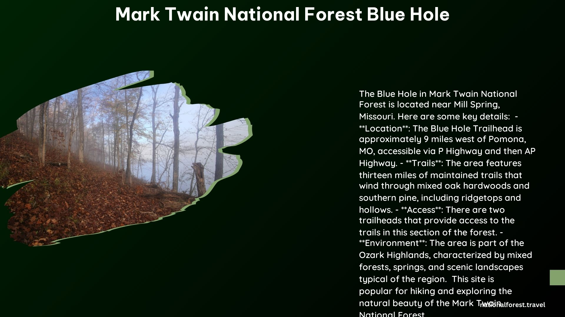 mark twain national forest blue hole