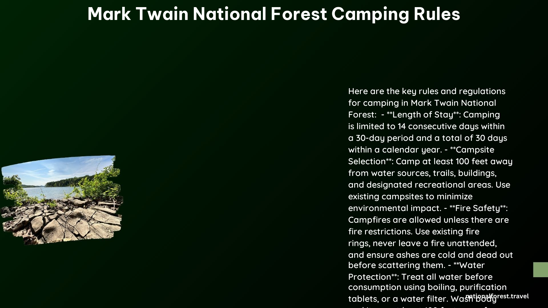 mark twain national forest camping rules