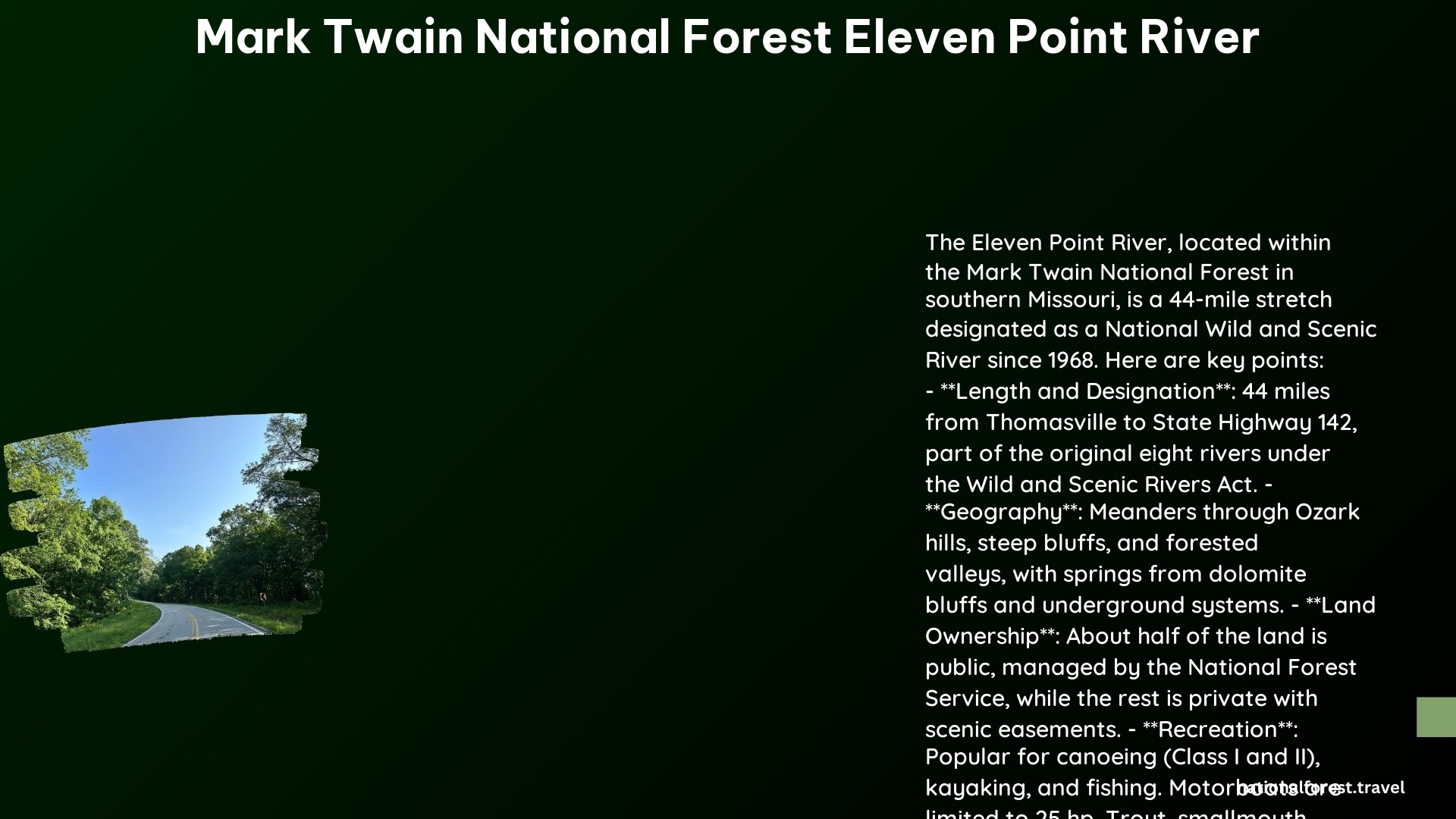 mark twain national forest eleven point river