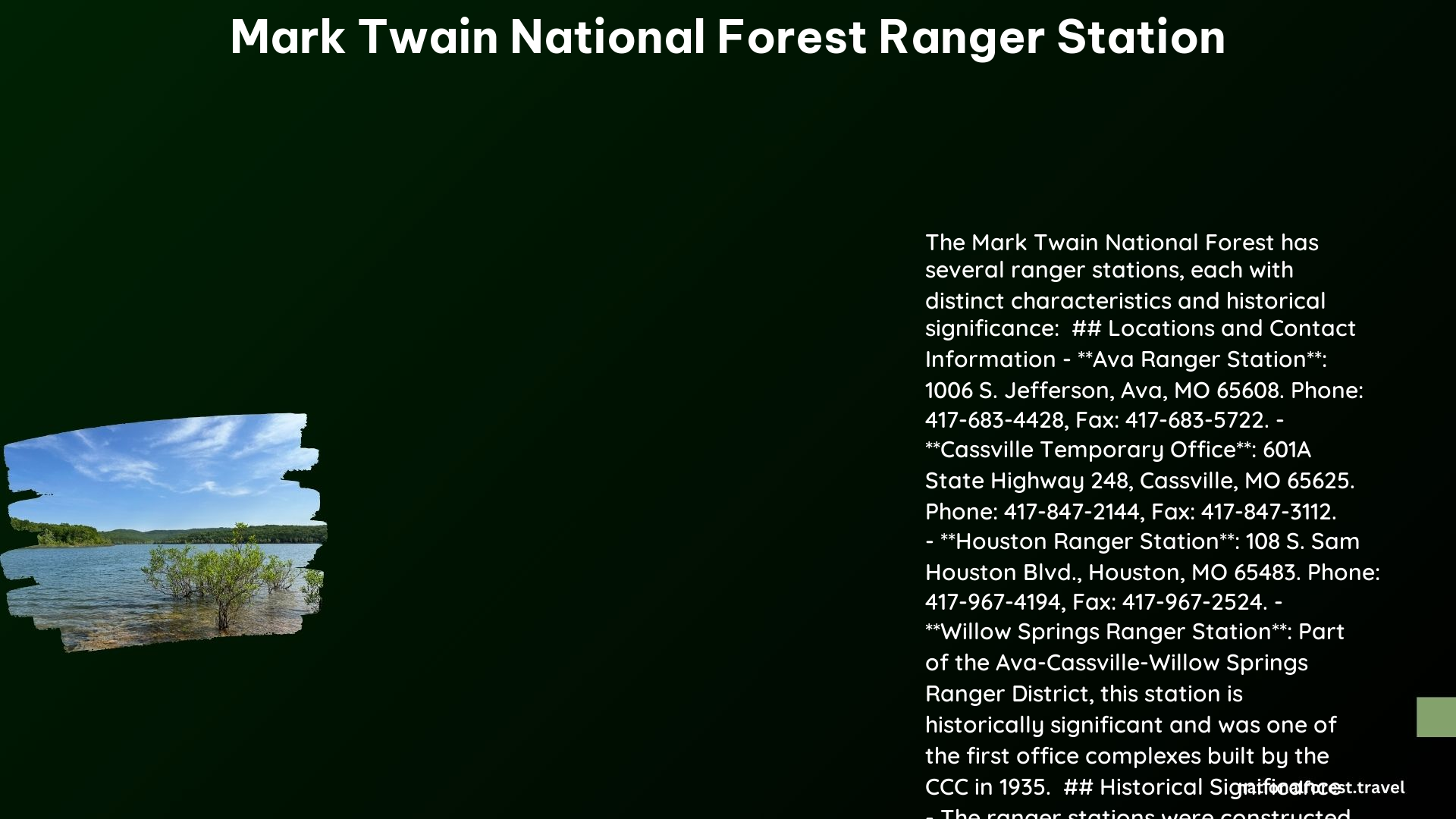 mark twain national forest ranger station